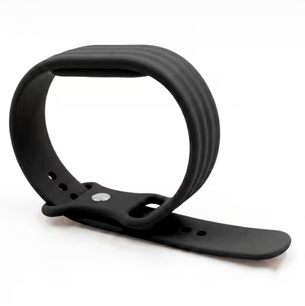 Pradeo – Silicone Sportband - geschikt voor Google Fitbit Air - Band - Zwart – Zacht & Ademend Golfdesign – Verstelbare Smartwatch Polsband – Geschikt Voor Google Fitbit Air – Comfortabele Fitness Strap – 26.5 cm