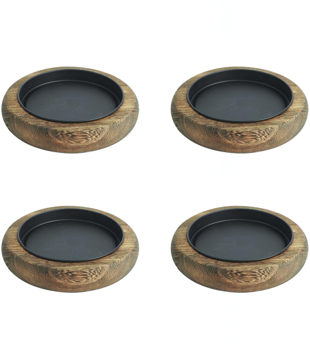 4 stuks houten kandelaars, kaarsenhouders, zuilkaarsenhouder, rustieke ronde kandelaar voor tafeldecoratie, diner, bruiloft, Kerstmis, evenement (stijl B)