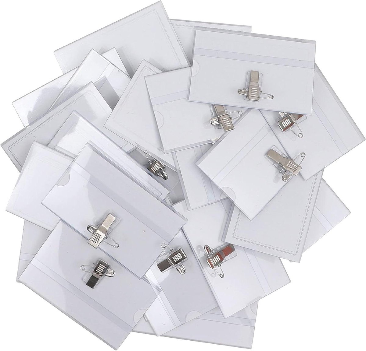 ID Kaarthouders - Naamkaarthouders Badgehouders - Evenementen Organiseren - Waterdichte PVC Bescherming - 100 Stuks 90 x 56mm - Transparant