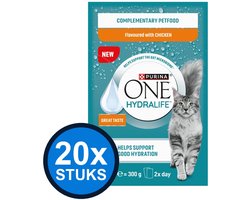 20x Purina One - HydraCare Adult Kip (6x50g) - Kattenvoer Natvoer - 300 g