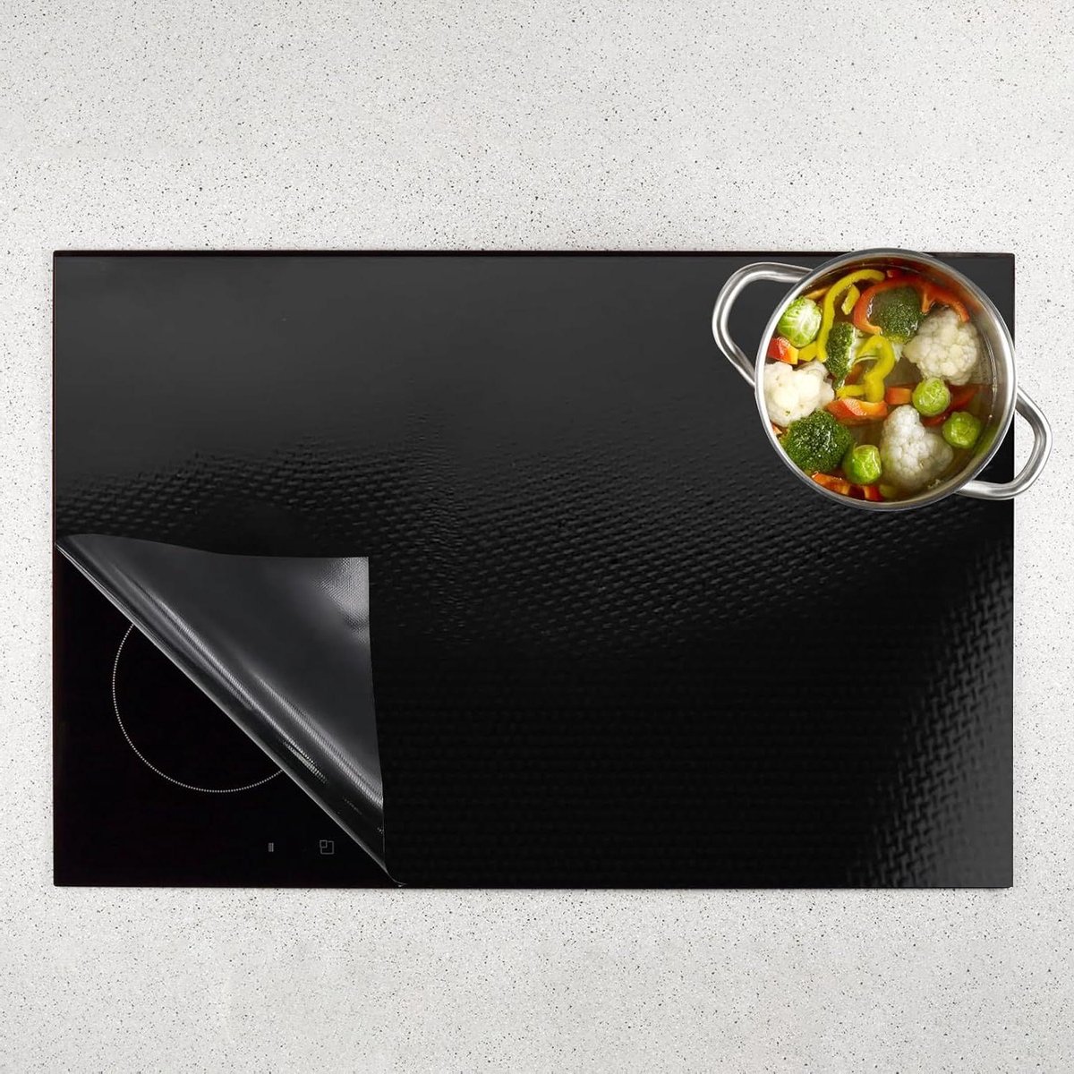 Inductie Kookplaat Mat Kookplaat Beschermer Kookplaat Beschermen Hittebestendig Materiaal 27 x 16 cm Zwart