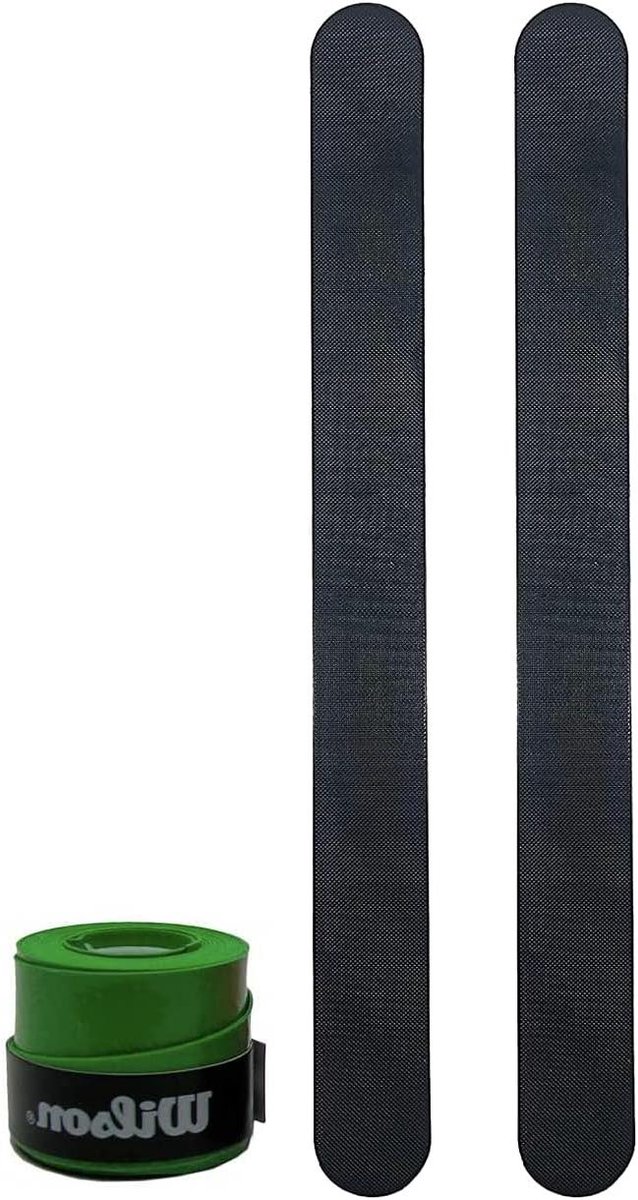 2x Transparante Padel Racket Beschermfolie met Ruw Oppervlak en 2 Wilson Overgrips