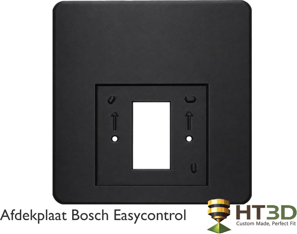Afdekplaat Bosch EasyControl - XL - Zwart - Bosch EasyControl Thermostaat - Kamerthermostaat - Thermostaat - Muurplaat - Afdekraam - Grondplaat - Houder - HT3D