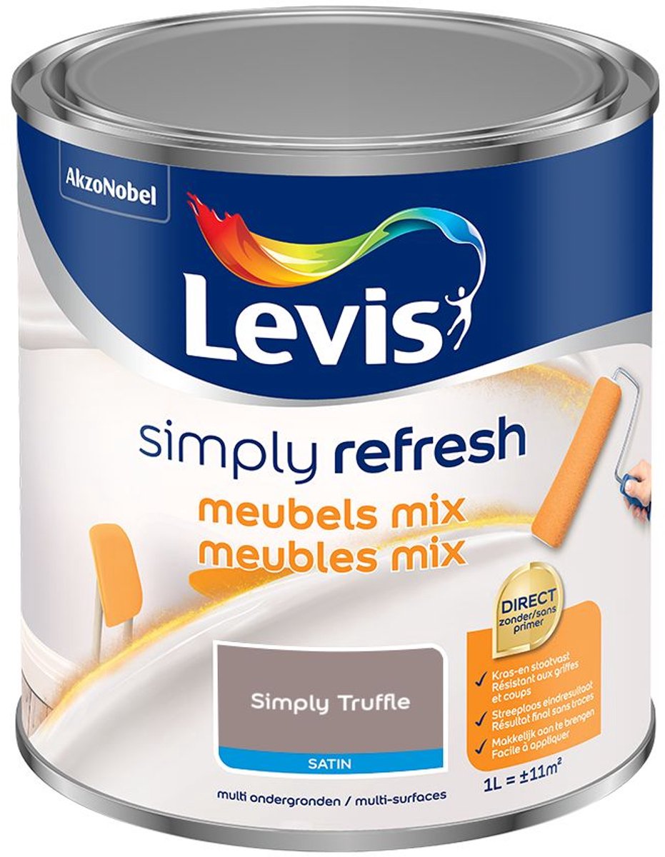Levis - Simply Refresh Meubels Satin Mix - Simply Truffle - Mengverf - 1 L