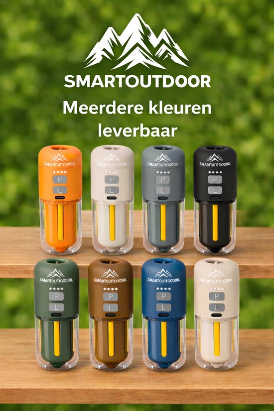 SmartOutdoor zero Mini Luchtpomp X4 Blauw met LED Lamp - Oplaadbaar & Draagbaar - Elektrische Luchtbed Pomp - Inclusief 5 Opzetstukken - Voor Camping, Zwemband & Luchtbed en vacuum zakken — afbeelding 2