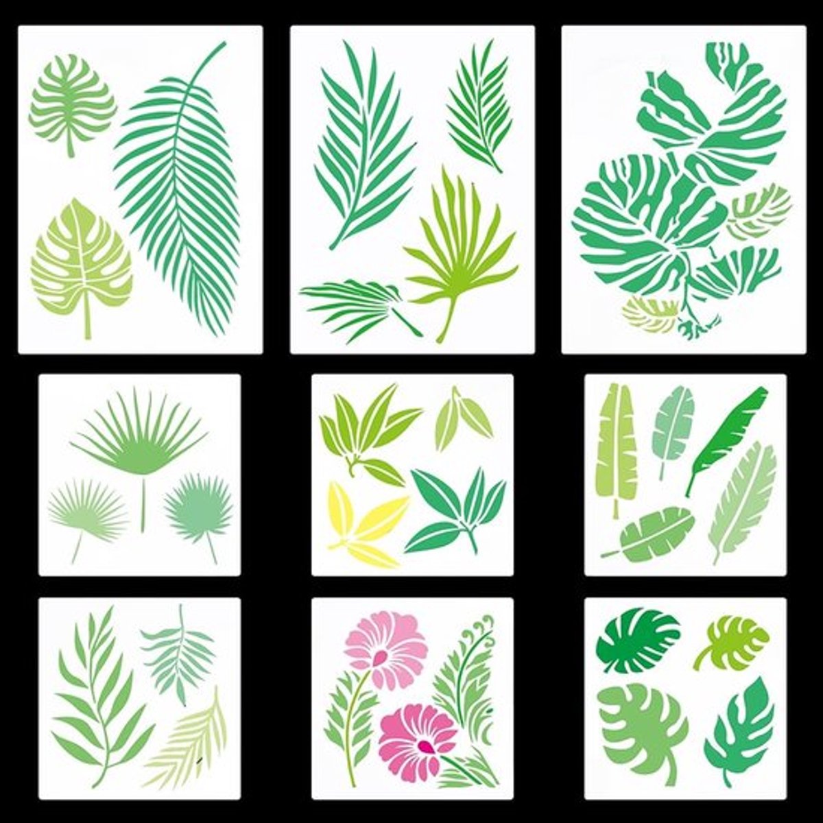 Store_9 - Tropische Blad Stencils - Sjablonen voor Schilderen