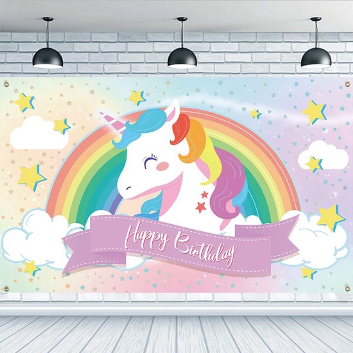 VT Goods - Achtergrond met regenboog - Happy Birthday