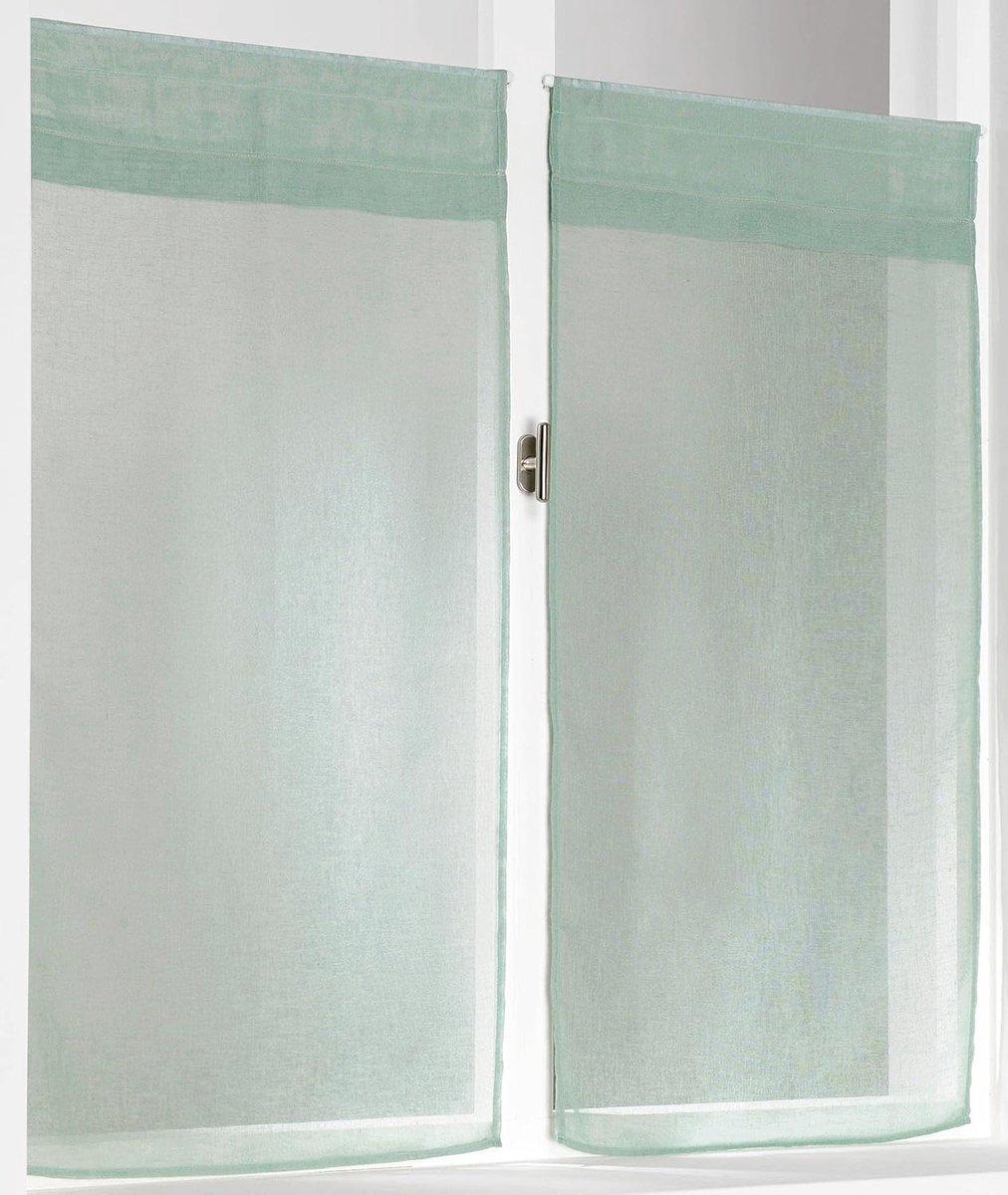 Kaolin 0169/41/427 vitrage, 60 x 120 cm, lichtgroen, 1 paar