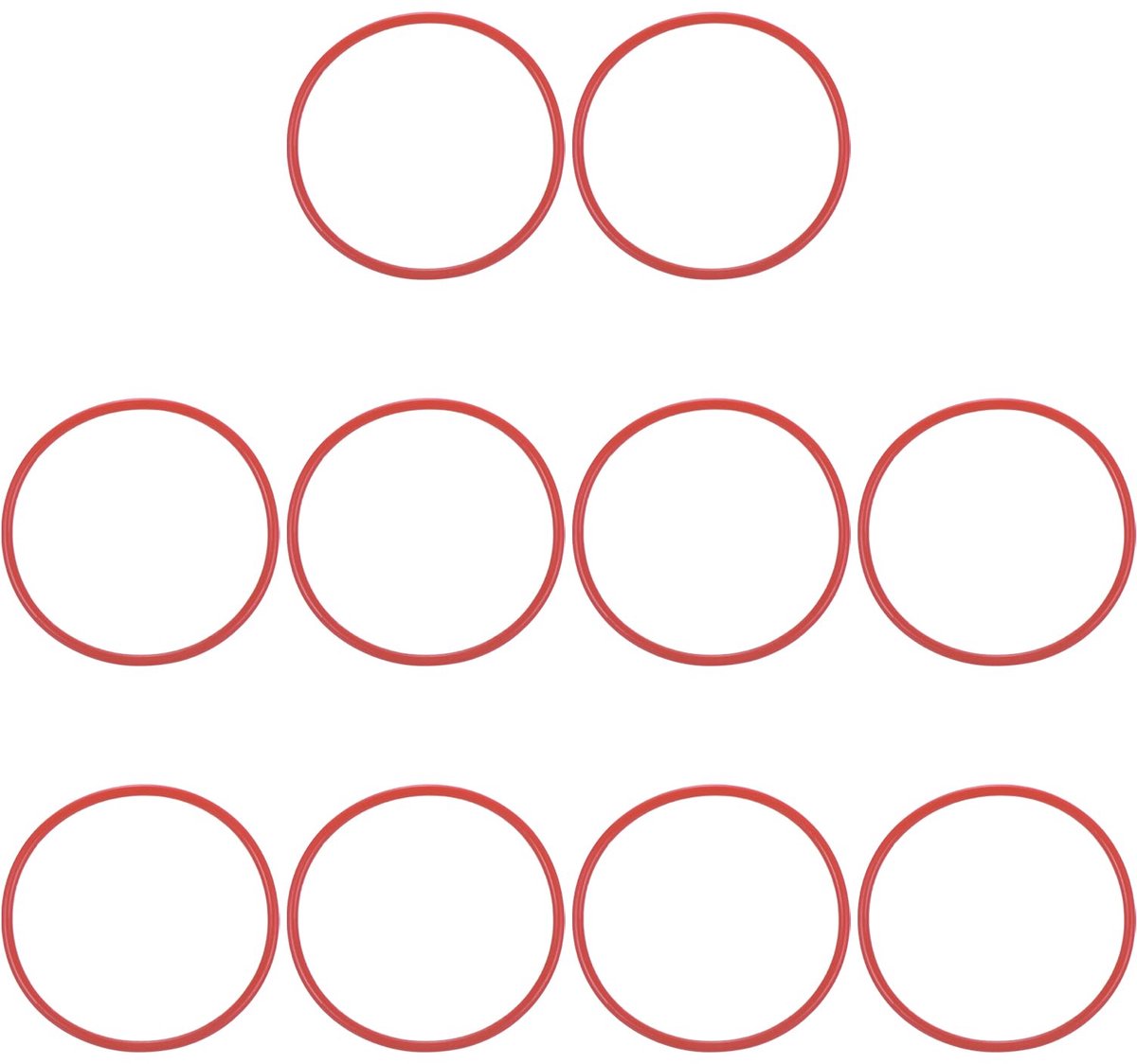 O-ring siliconen 78 mm OD 72 mm ID 3 mm breed, 10 stuks metrische afdichting, Vmq, vervanging voor reparatie van hydraulische compressorventielen, rood