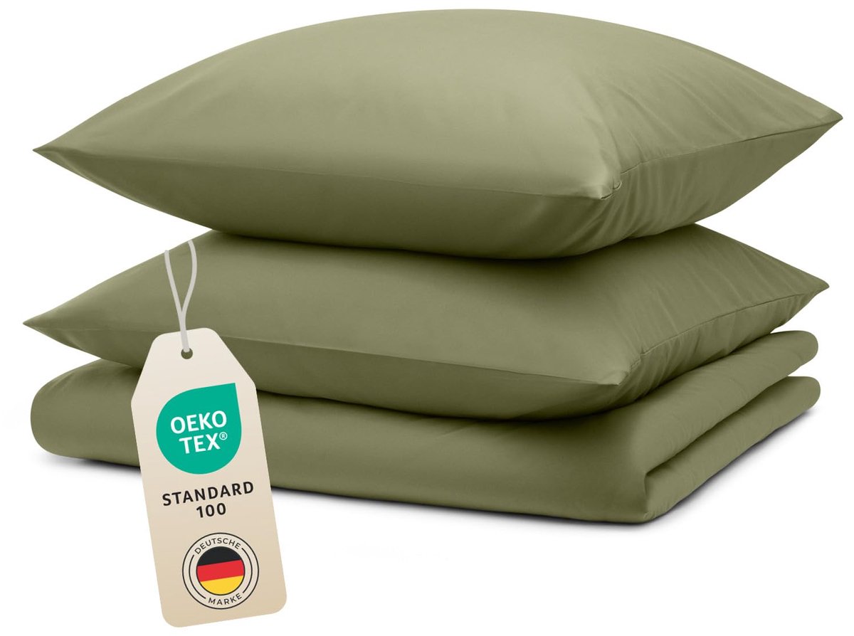 Beddengoed 200 x 200 cm + 2 x 50 x 80 cm hoofdkussenslopen - Oeko-Tex zert. Microvezel beddengoedset, microvezel dekbedovertrek 95 °C, dekbedovertrek + kussensloop, 3-delig, dekbedovertrek