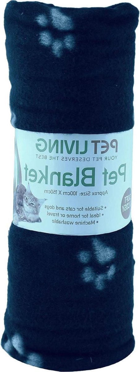 Huisdier Fleece Deken - Honden Kattenkleed - Comfort Bieden - Zacht Gezellig Materiaal - 100x150 cm - Marineblauw