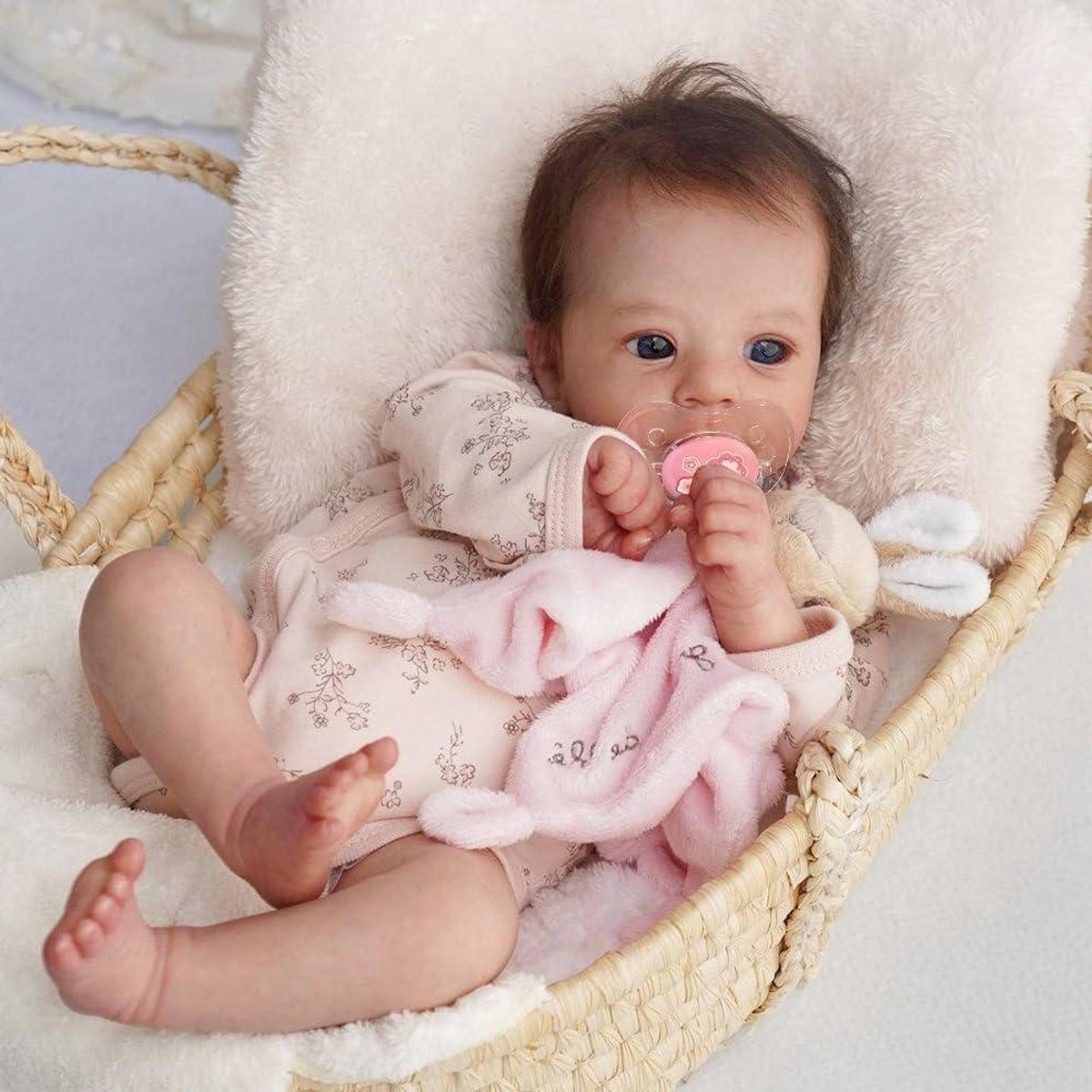 Reborn Baby Pop - Levensgrote Pop Baby - Kinderspeelgoed - Handgemaakt Gedetailleerd - 48 cm - Roze