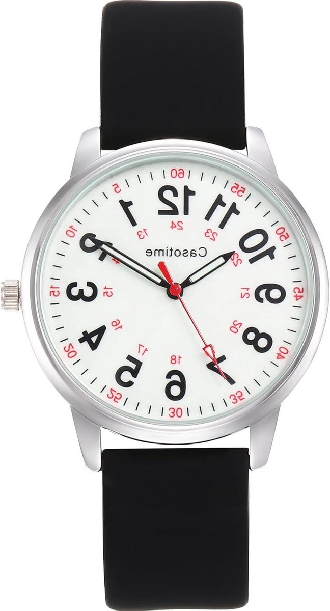 Verpleegkundige Horloge - Medisch Horloge - Nauwkeurig Tijd Aflezen - Waterdicht 30m - 30m - Zwart