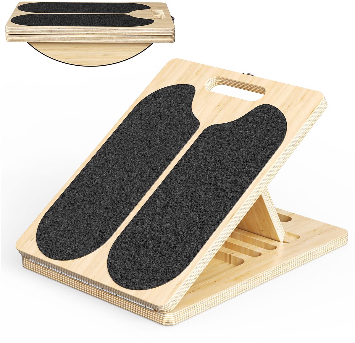 Balance Board 3-in-1, belasting 150 kg, esdoornhout voor core-training