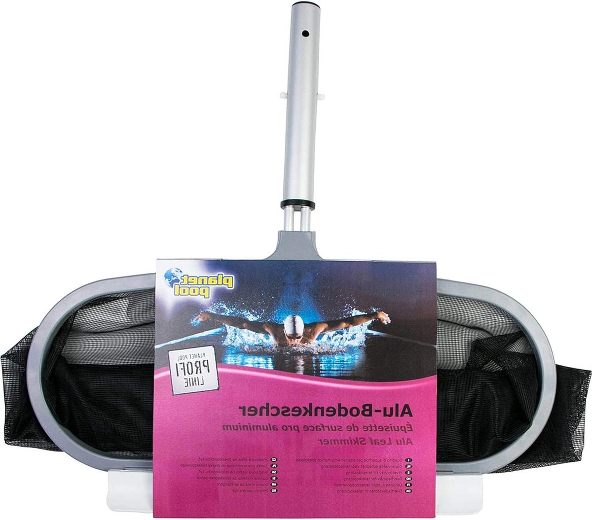 Pool Schepnet - Bladschepnet Visnet - Zwembad Onderhoud - Aluminium Versterkt Frame - 32 mm - Zilver Zwart
