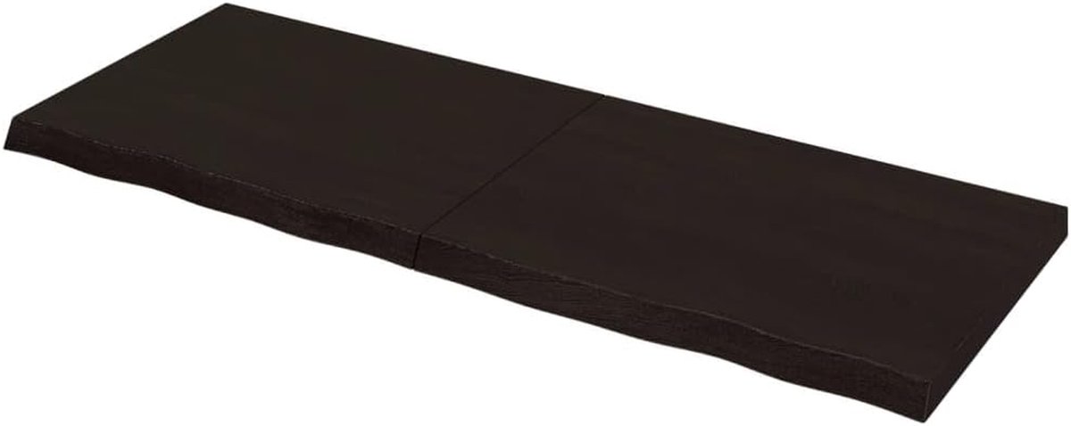 Tafelblad Eikenhout - Houten blad Blad voor tafel - Tafel Opknappen - Handgemaakt Natuurlijke Rand - 160x60x6 cm - Donkerbruin