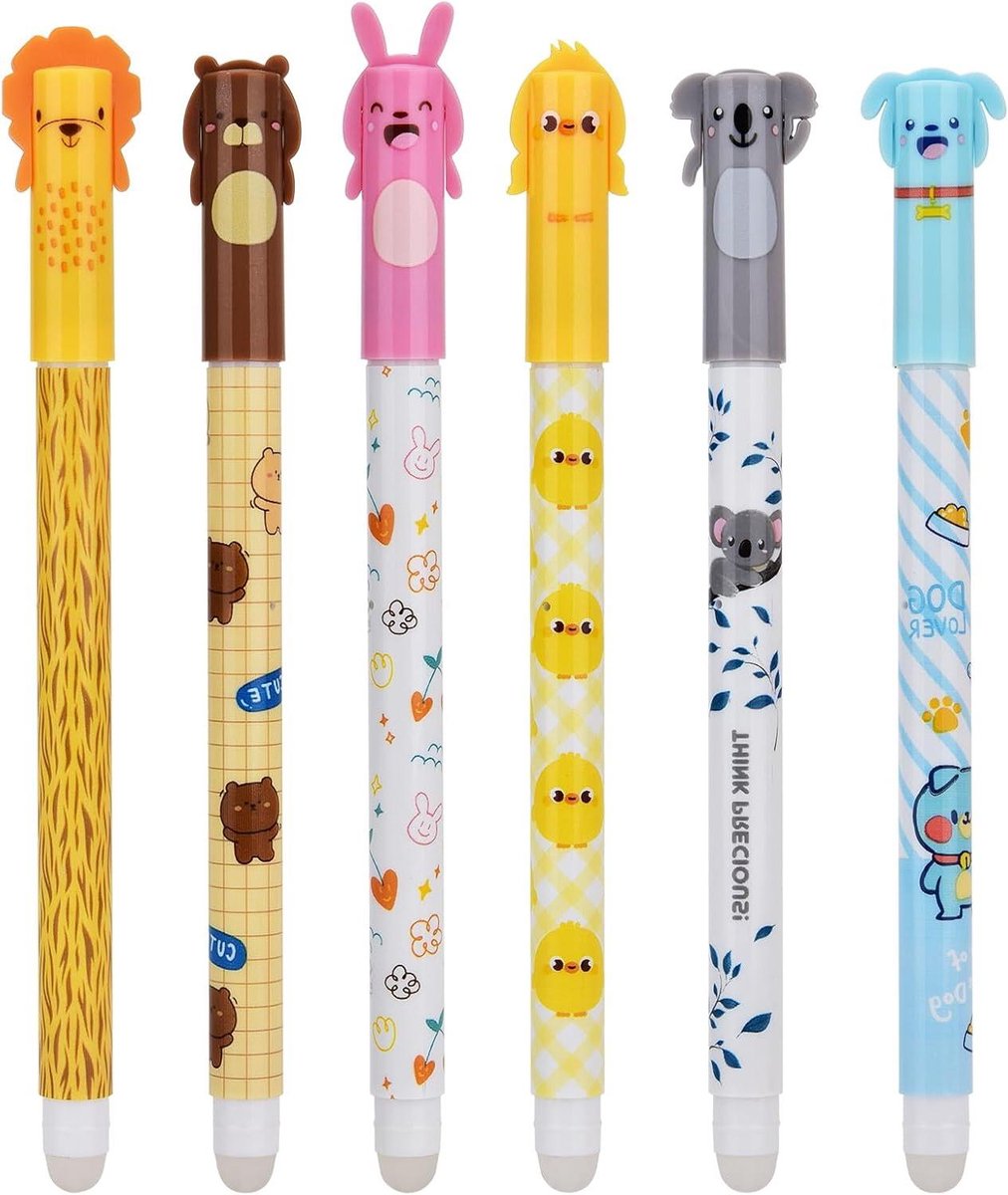 Uitwisbare Pennen - Gel Pennen - Schoolwerk - Vlekkeloos Uitwisbaar - 6 Stuks - Blauw