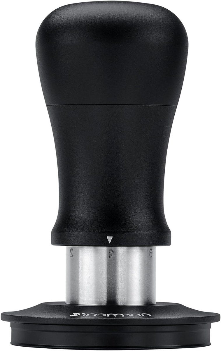 Koffiestamper - Espresso stamper Tamper - Espresso bereiden - Veerbelast mechanisme - 58 mm - Zwart
