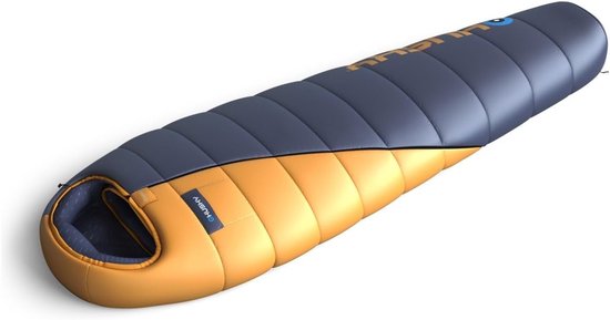 Mummyslaapzak - Expeditieslaapzak Outdoor - Kamperen en Hiken - Hoge Kwaliteit Holle Vezel - 220 cm - Blauw Oranje — afbeelding 4