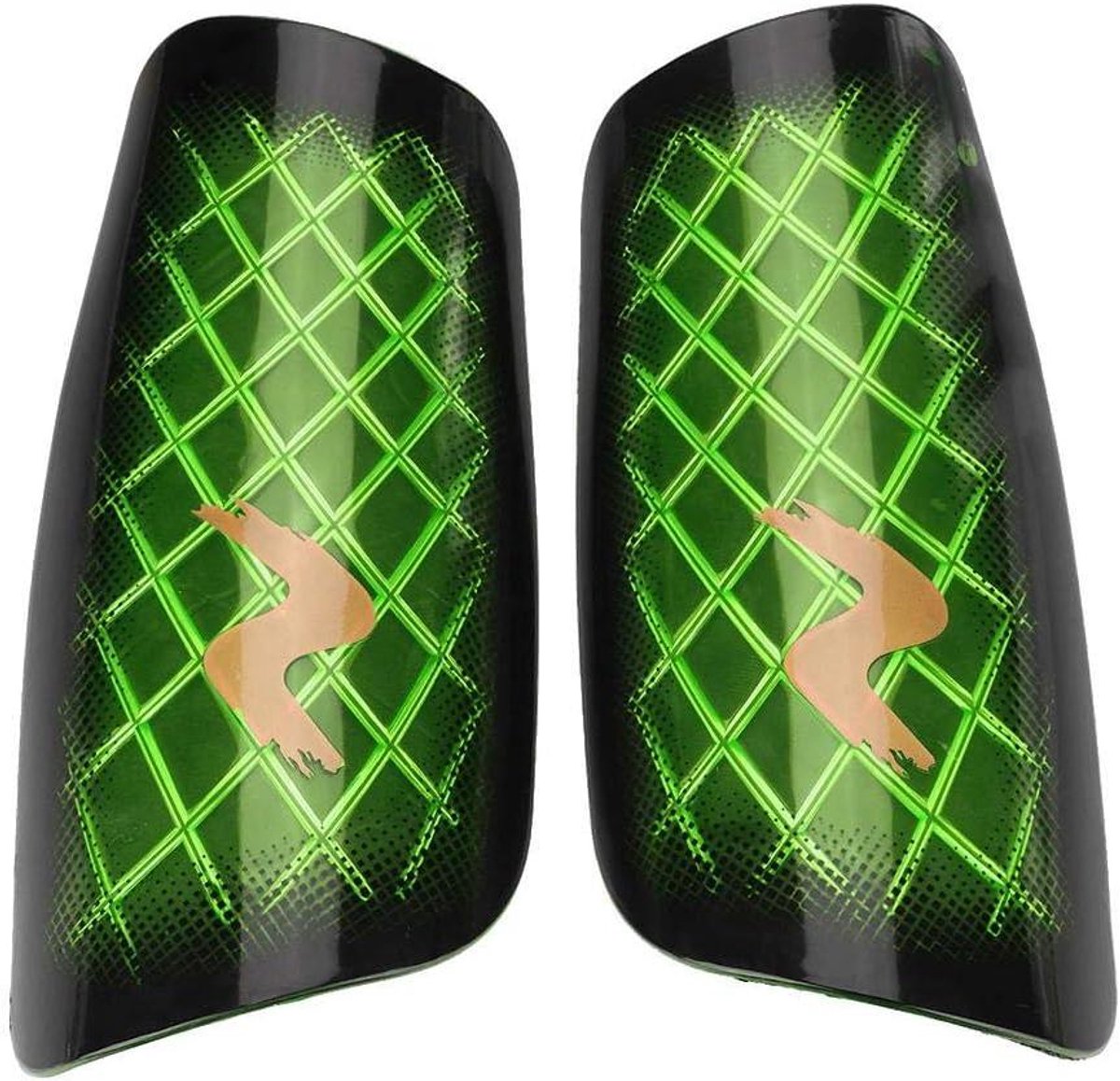 Voetbal Scheenbeschermers - Scheenbescherming Enkelbescherming - Sport Bescherming - Lichtgewicht Ademend - 19 x 11 cm - Groen