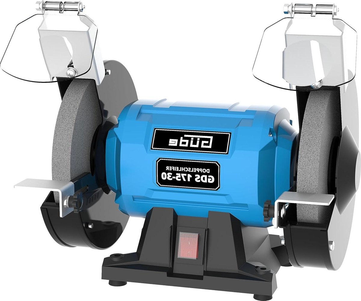 Dubbele Slijpmachine - Bankslijper Tafelmodel - Metaal Slijpen - Kogelgelagerde Vakken - 300 Watt - Blauw