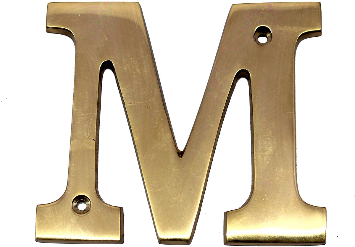 esplanade Brass House Hotel Deur Naam - Muurdeur Plaque Alfabet Letter "M" - 4" Inches