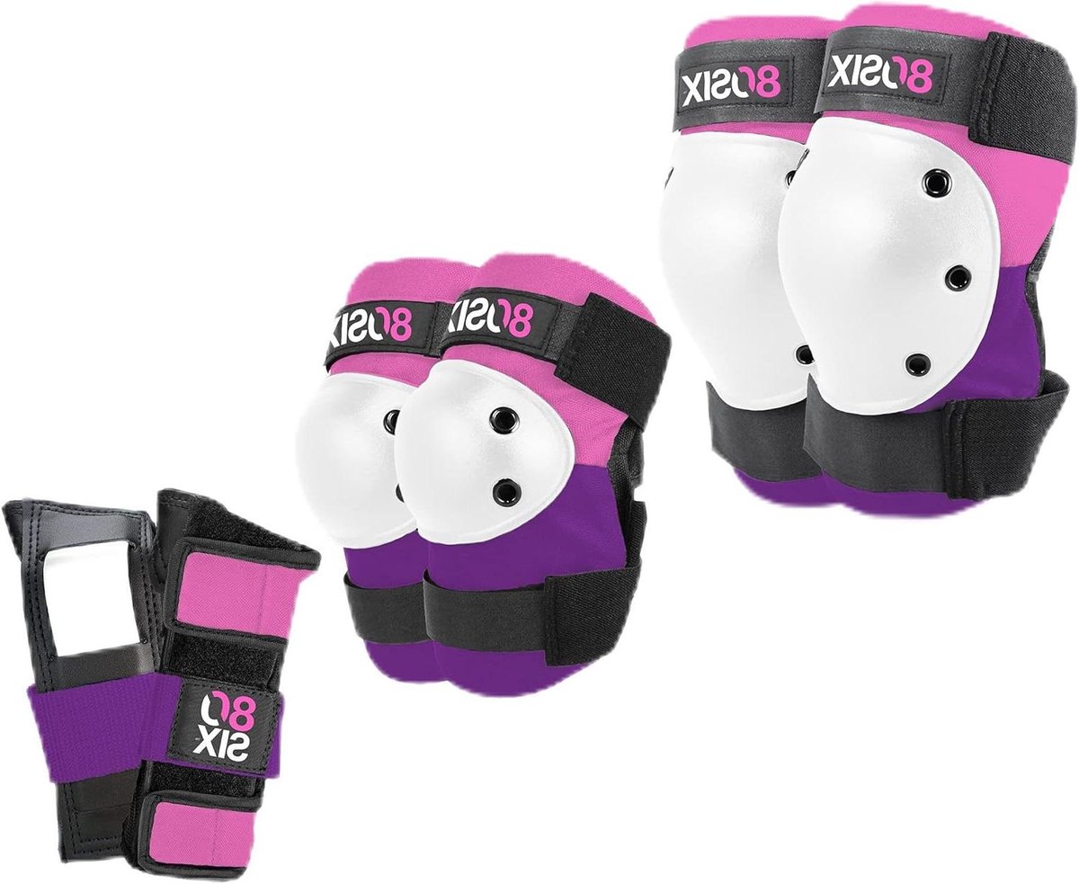 Beschermingsset Kinderen - Valbescherming Set - Sporten Buiten - Hoge Dichtheid Schokdemping - 5-14 Jaar - Roze Paars