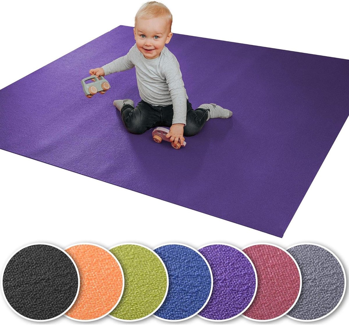 Kruipmat Baby - Speelkleed Kinderen - Babyontwikkeling Bevorderen - Gemaakt in Duitsland - 180x180cm - Paars