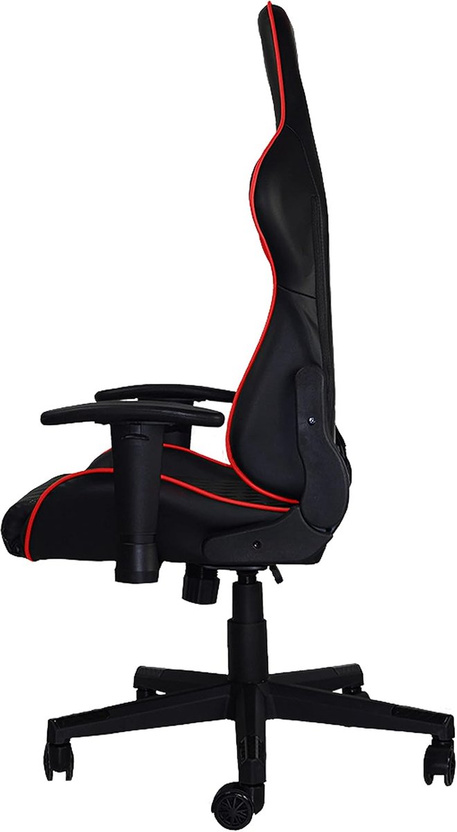 Gamingstoel - Computerstoel Draaistoel - Comfortabel Werken - Verstelbare Rugleuning - 150 kg - Zwart Rood — afbeelding 4