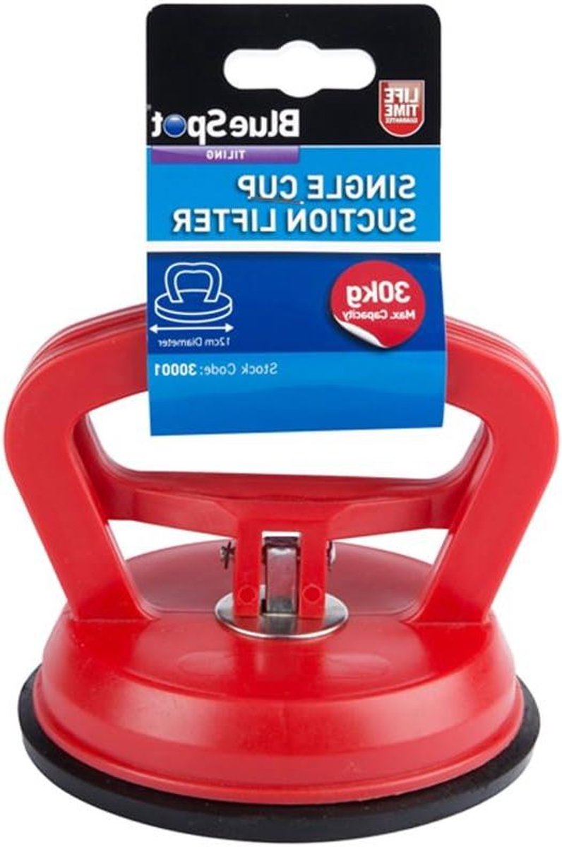 Tegelzuignap - Zuignap Glas - Materialen Verplaatsen - Schadevoorkomende Knop - 30 kg - Rood