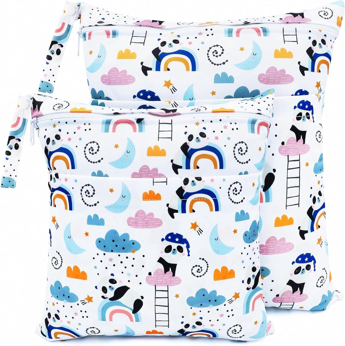 Natte Luiertassen - Opbergzakken Organizer - Baby Verzorging - Dubbele Rits - 36 x 30 cm - Blauw