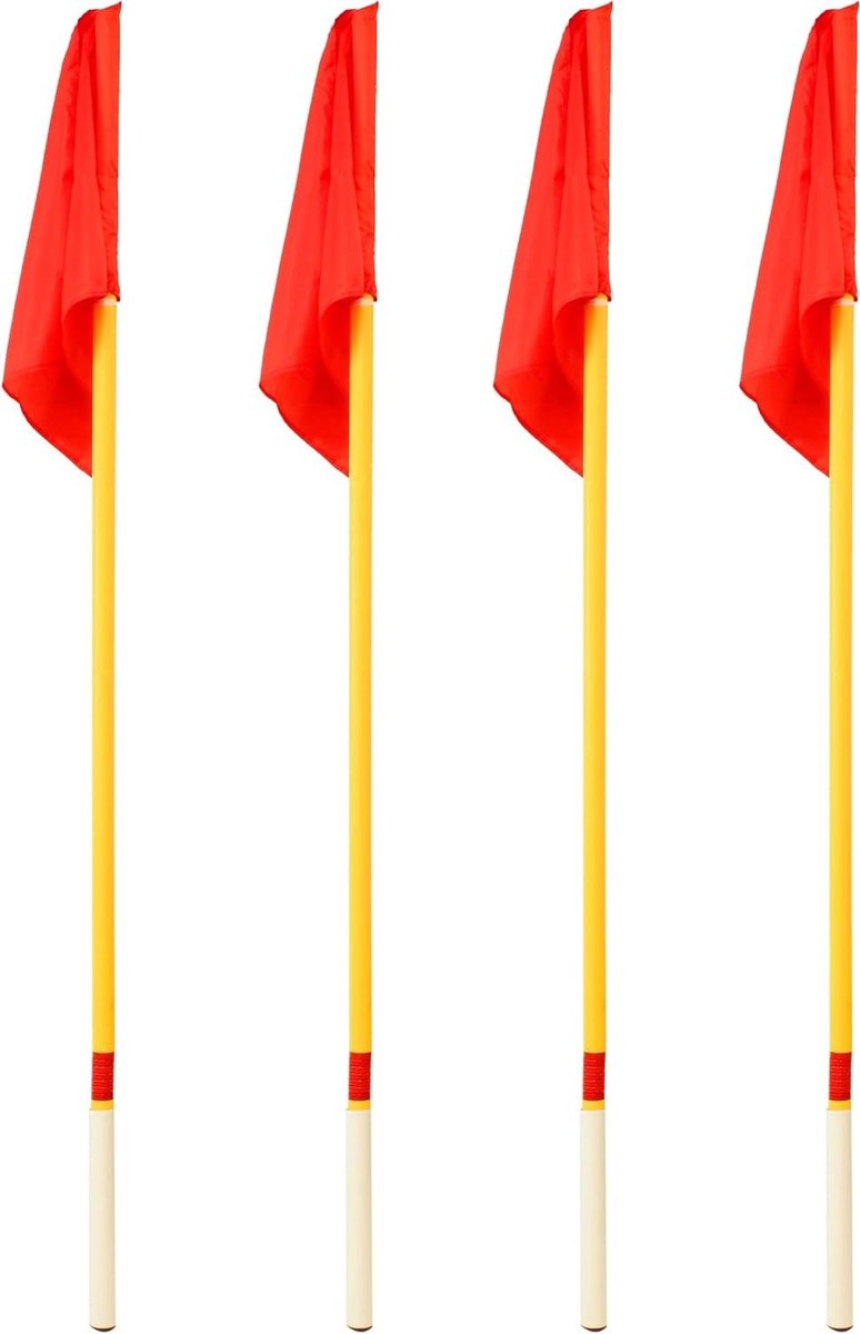 Hoekvlaggen Set - Veldmarkers Sport - Speelveld Markeren - Met Kantelgewricht - 160 cm Hoog - Rood