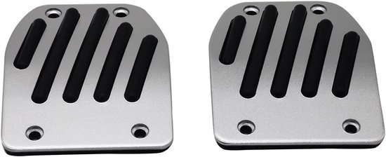 Voetsteun Pedaal Beschermer - Auto Pedaal Pads - Verbeterde Grip - Aluminium Legering - 4 Stuks - Zilver — afbeelding 5