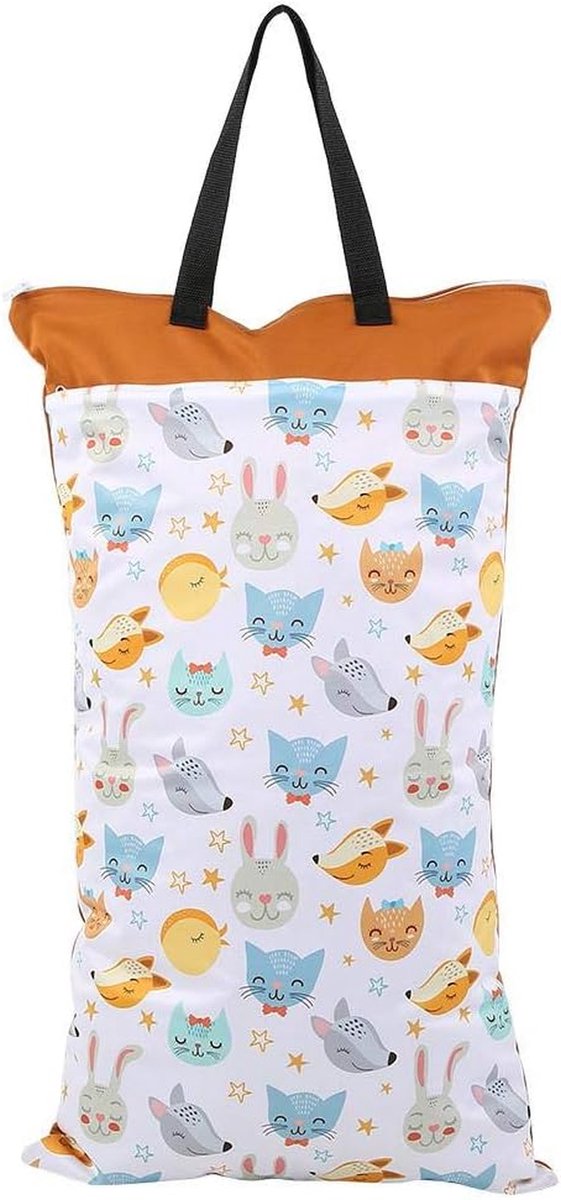 Luier Tas - Natte Droge Tas - Baby Verzorging - Dubbele Rits - 40 x 70 cm - Grijs