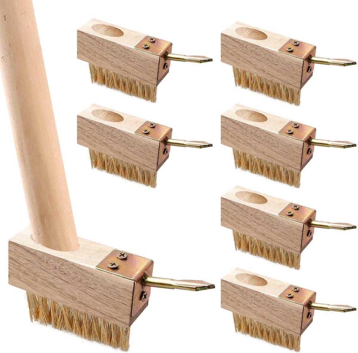 Onkruidborstel met stalen borstels, voegenborstel met haken, tuinbezem, stalen borstel, voegenreiniger, stalen borstels, voor mos en onkruid reserveborstels