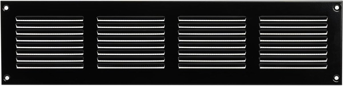 Metalen Ventilatie Rooster Zwart 400x100 mm met Insectenbescherming