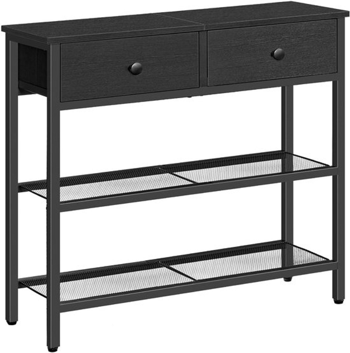 Allecto - Smalle consoletafel - Gangtafel met lade - Zwart