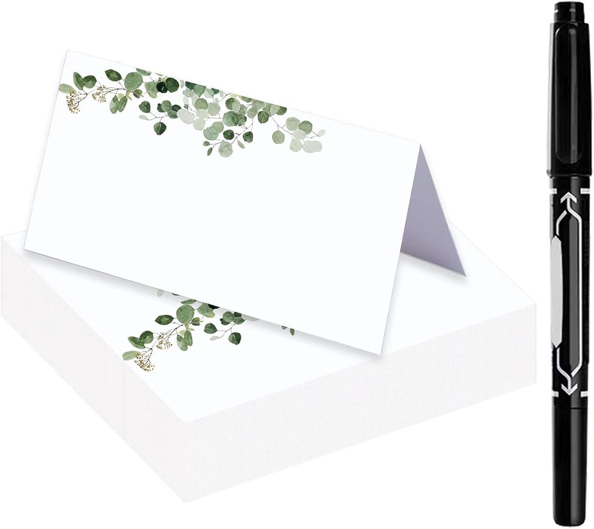 Plaats Kaarten met Pen, 50 Stuks, Groen, 8.9 x 5.1 Cm, Plaats Kaarten voor Bruiloften of Dinerfeesten