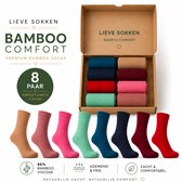 LIEVE SOKKEN Bamboe Sokken Dames - 8 Paar - 85% Bamboe Viscose - Zacht & Ademend - Multicolor - Maat 35-42
