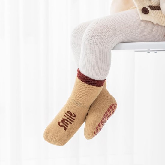 Babysokken Antislip Katoen - Kindersokken Winter Thermisch - Warmte en Comfort - Volledig Badstof Binnenkant - 5 Paar - Multicolor — afbeelding 2
