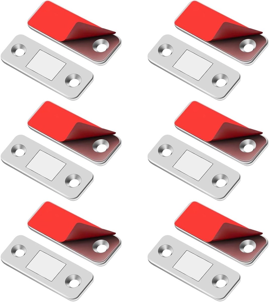 Metalen Magnetische Sluitingen - Kastdeur Magneten - Kasten Sluiten - Ultradun Ontwerp - 6 Stuks - Metaal