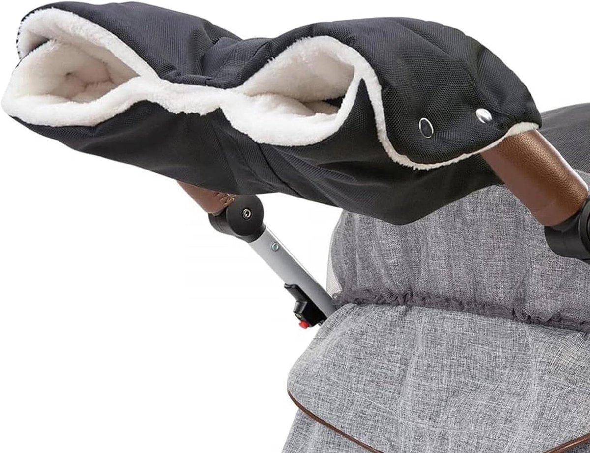 Handwarmer Kinderwagen - Mouwen Wanten - Winterse Wandelingen - Winddicht Waterafstotend - 48 x 55 cm - Zwart