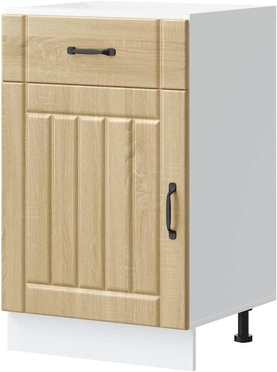 Keukenonderkast met Lade - Spoelbakmeubel Basis Keukenkast - Keuken Opbergen - Bewerkt Hout Sonoma Eikenkleurig