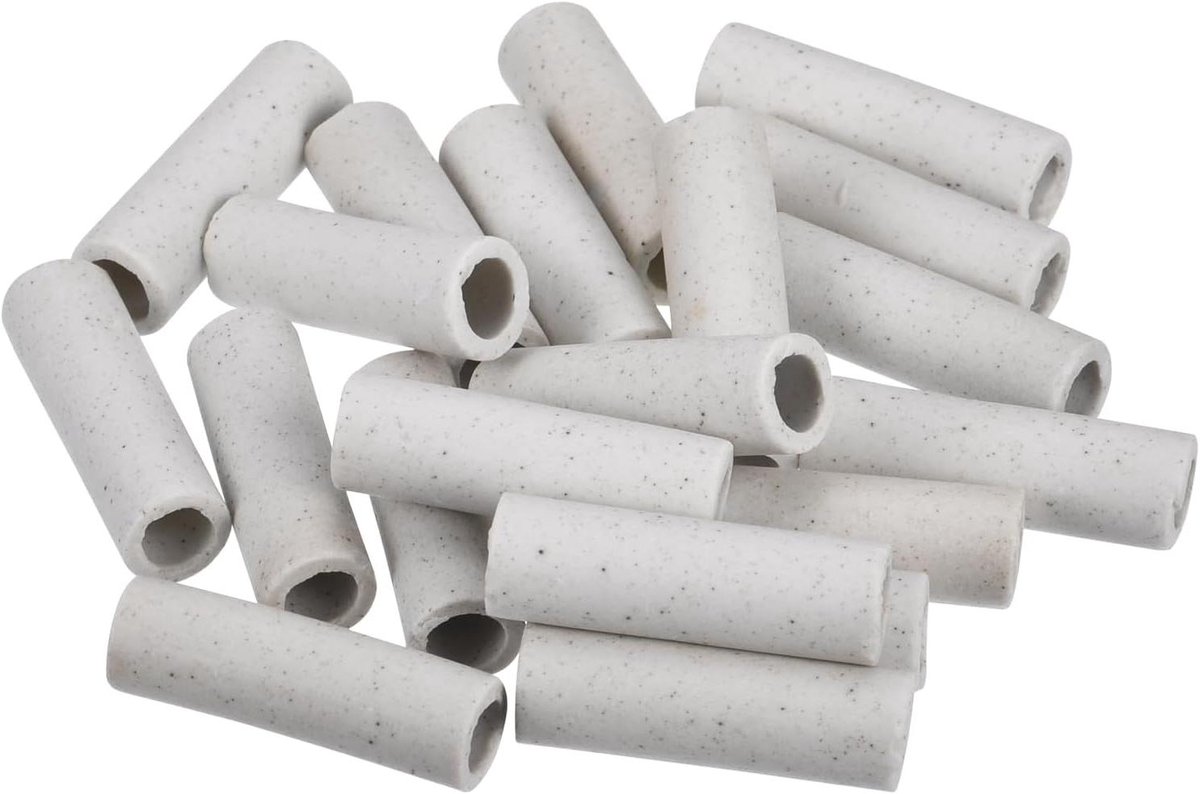 Keramische Buizen - Isolatie Bescherming - Elektrische Isolatie - Hittebestendig tot 800°C - 6x9x30 mm - Wit
