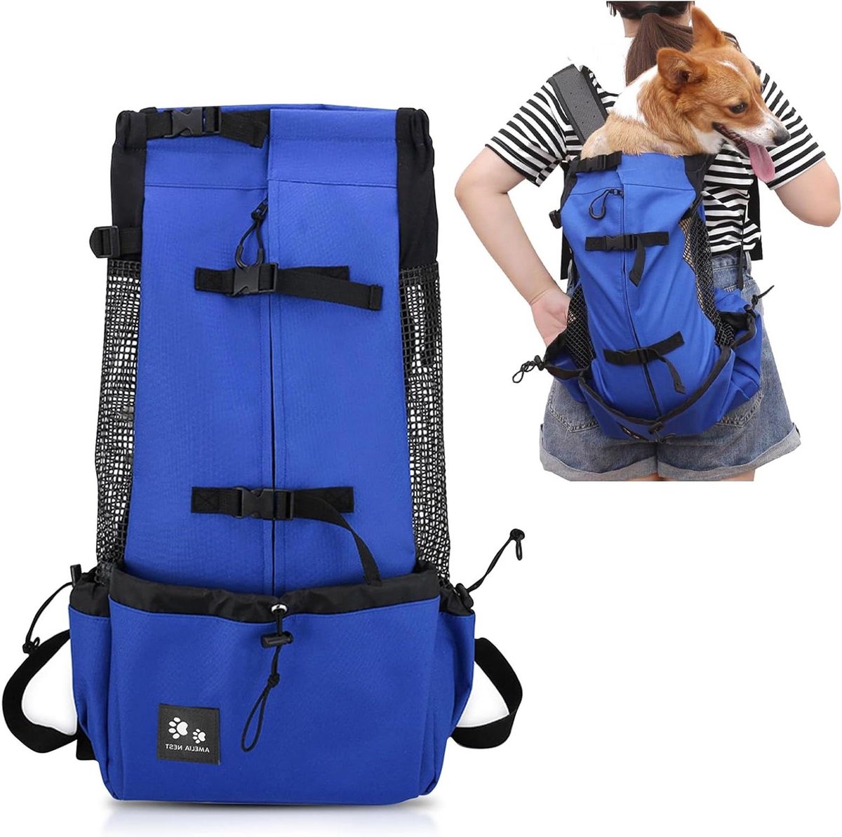 Hondenrugzak - Draagtas Huisdier - Reizen met Huisdier - Ademend Netontwerp - Tot 5 kg - Zwart