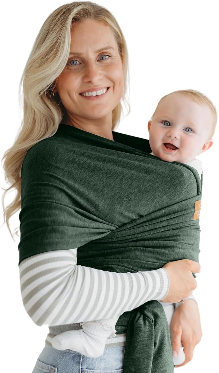 Draagdoek Baby - Babywikkel Draagband - Baby Comfort - Veilig Getest - Tot 16 kg - Groen