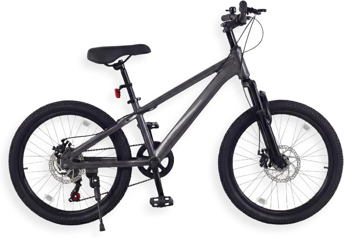 Kinder Mountainbike - Jongensfiets Meisjesfiets - Buiten Spelen - Aluminiumlegering Frame - 20 Inch - Grijs
