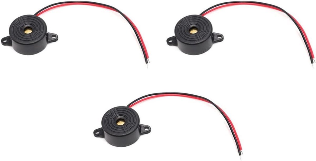 Elektronische Zoemer - Alarm Zoemer Piëzo - Geluidsignaal Geven - Actief met Oscillator - 3 stuks - Zwart