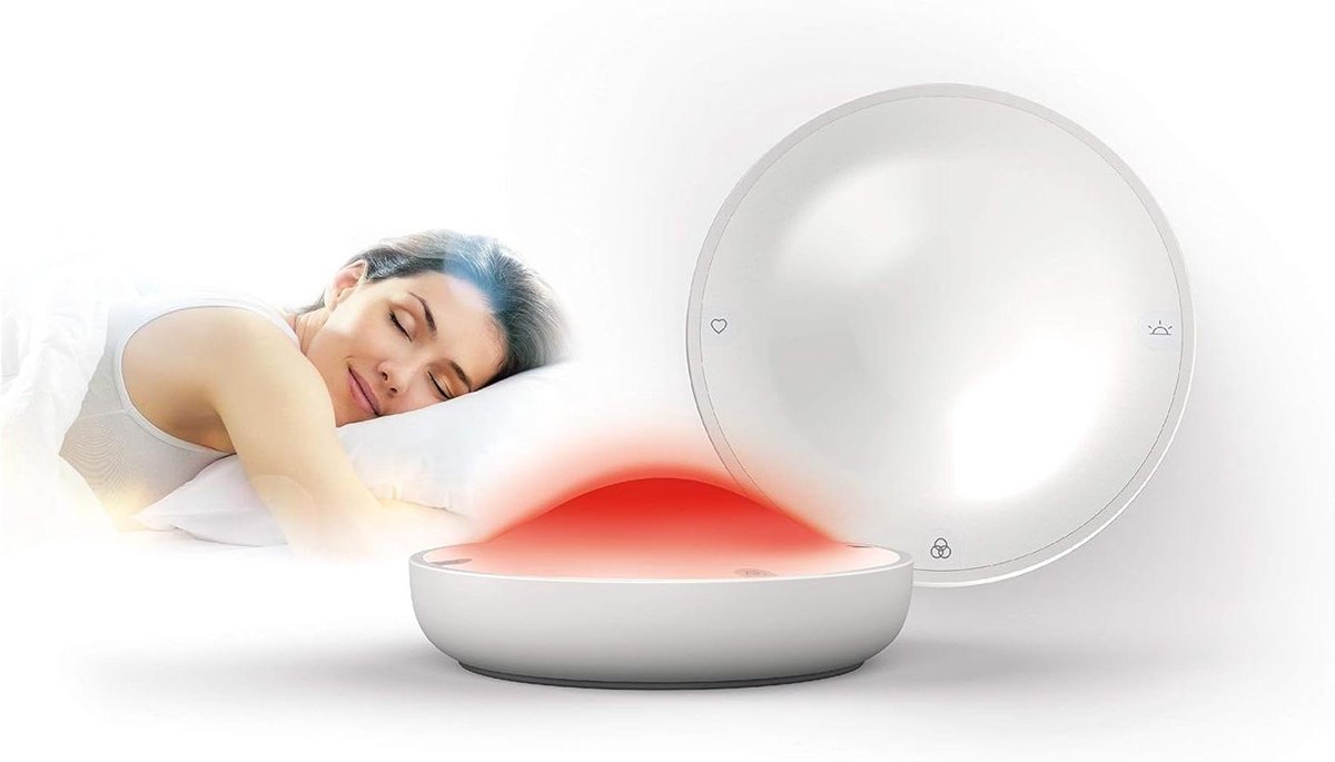 Slaaphulp Lichttherapie - Nachtlamp Slaap - Ontspannen voor Slaap - Hartcoherentie Programma - 10.3 x 3.5 x 10.3 cm - Wit