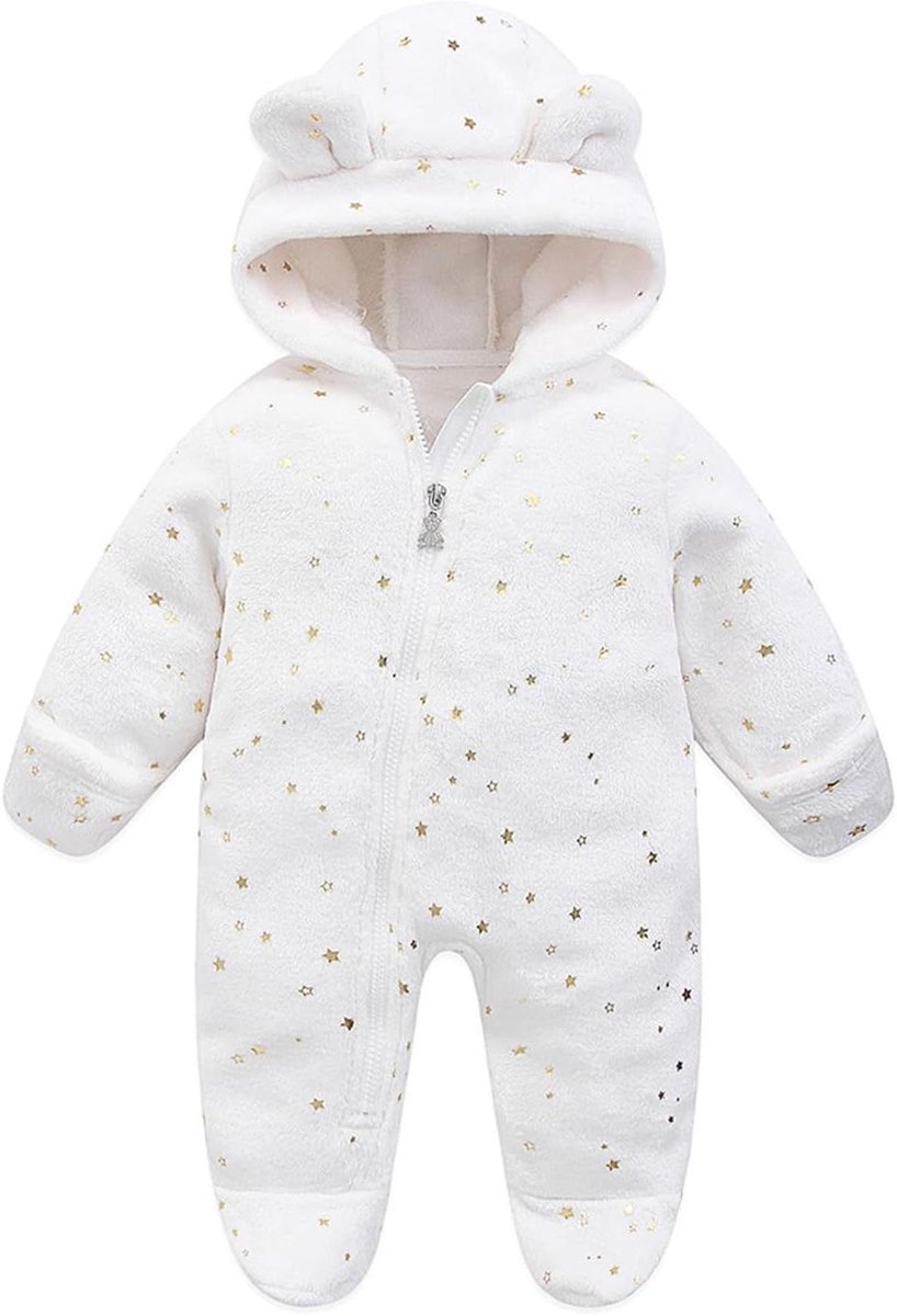 Baby Winter Jumpsuit - Baby Snowsuit Romper - Baby Warm Houden - Met Capuchon - 0-12 Maanden - Meerdere Kleuren